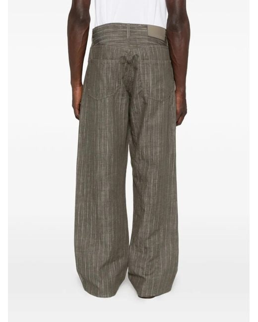 sunflower Gray Wide Twist Striped Straight Jeans for men