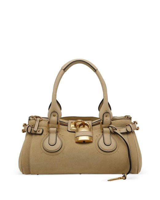 Chloé Metallic Paddington Suede Handbag