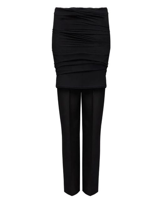 MM6 by Maison Margiela Black Draped-Layer Trousers