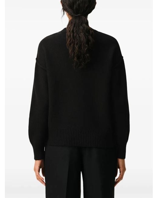 AMI Black Ami De Coeur Wool Crewneck Sweater