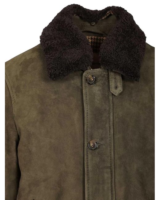 Al Duca D'aosta Green Suede Jacket for men