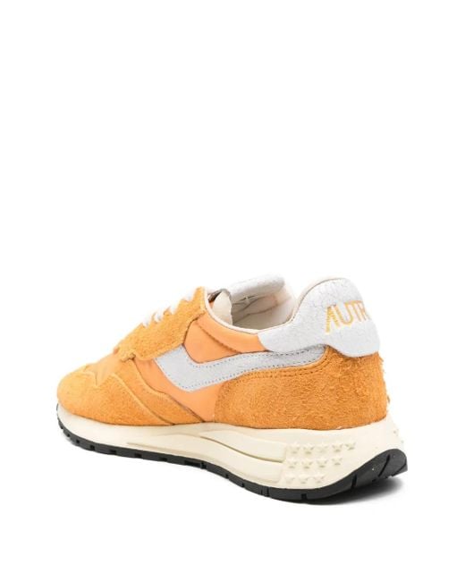 Autry Orange Reelwind Suede Sneakers