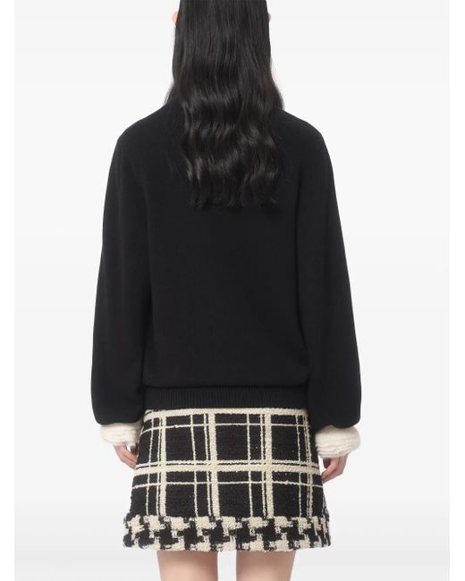 Valentino Garavani Black Wool-Mohair Sweater