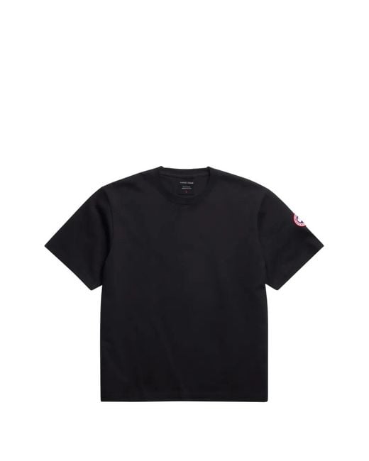 Canada Goose Blue Novo Logo-Patch T-Shirt for men