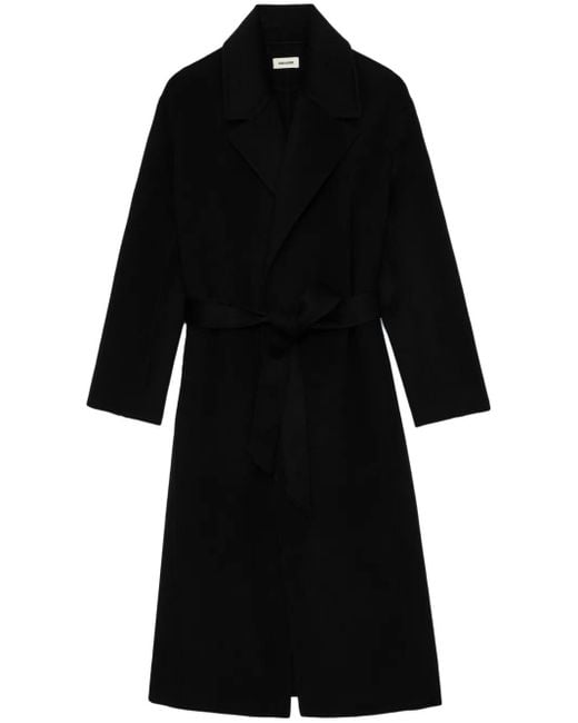 Zadig & Voltaire Black Long Meli Cashmere Coat