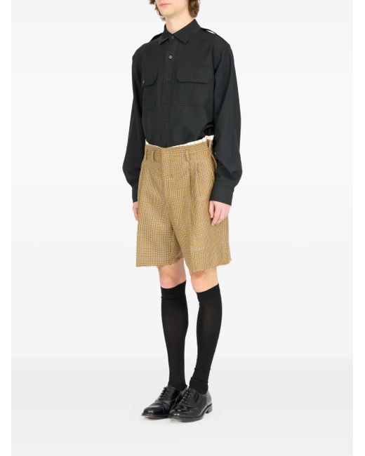 Maison Margiela Natural Check-Print Tailored Shorts for men