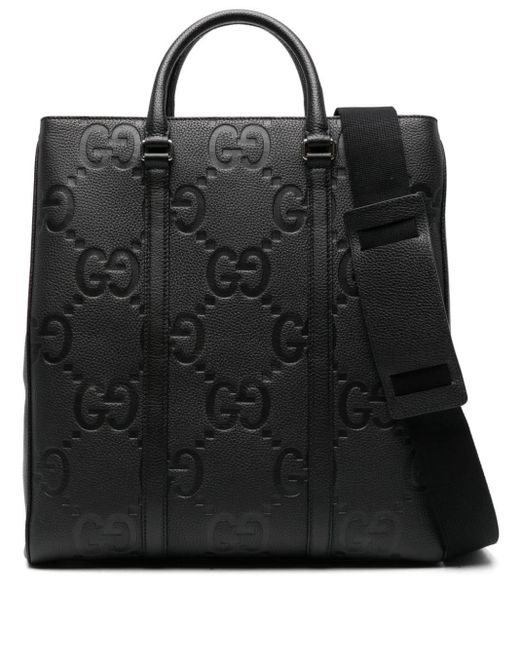 Gucci Black Medium Jumbo GG Leather Tote Bag