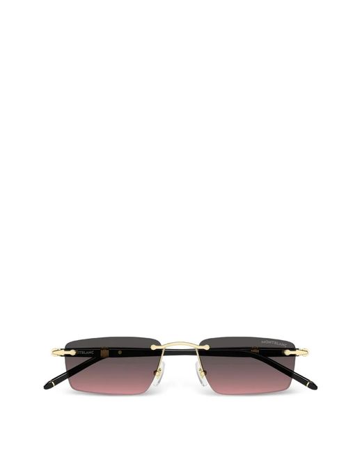 Montblanc Metallic Rimless Rectangle-Frame Sunglasses for men