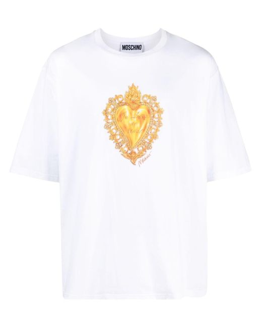 Moschino Katoenen T-shirt Met Print in het White voor heren