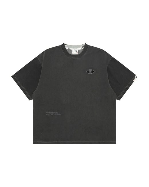 Aape By A Bathing Ape Black Panelled T-Shirt for men