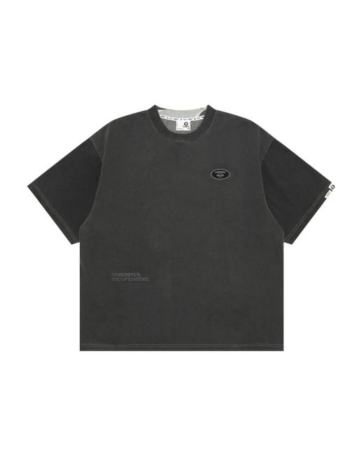 T-Shirt Con Design A Inserti di Aape By A Bathing Ape in Black da Uomo