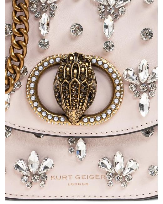 Kurt Geiger Pink Sac À Bandoulière Orné De Cristaux Chelsea