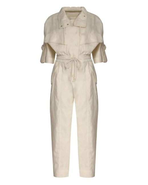 Zimmermann High Tide Utility Jumpsuit in het Natural