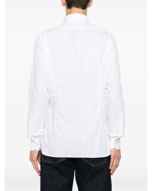 Truzzi White Button-Down Chest-Pocket Shirt for men