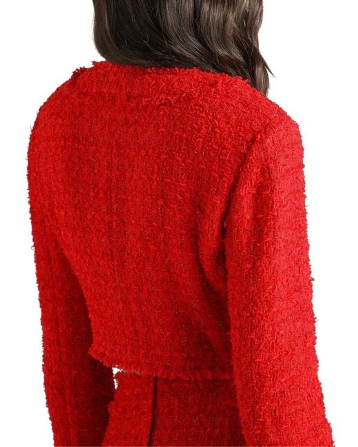 Dolce & Gabbana Red Short Tweed Jacket