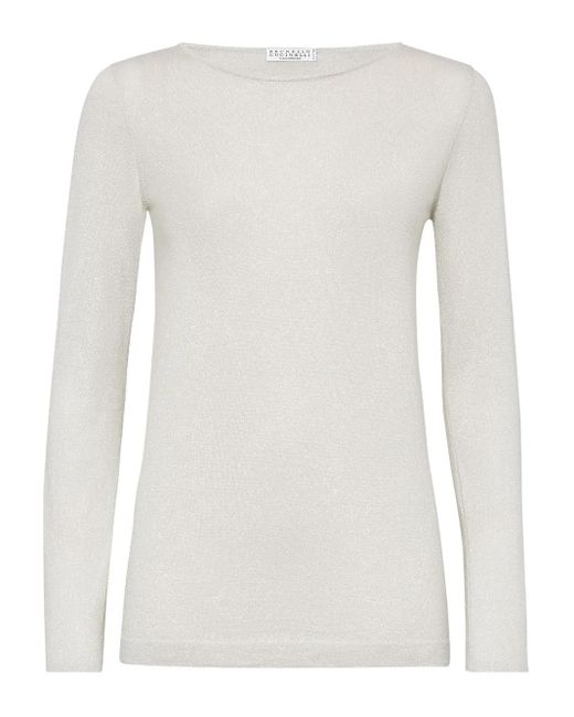 Brunello Cucinelli Multicolor Long-Sleeve Knitted Top