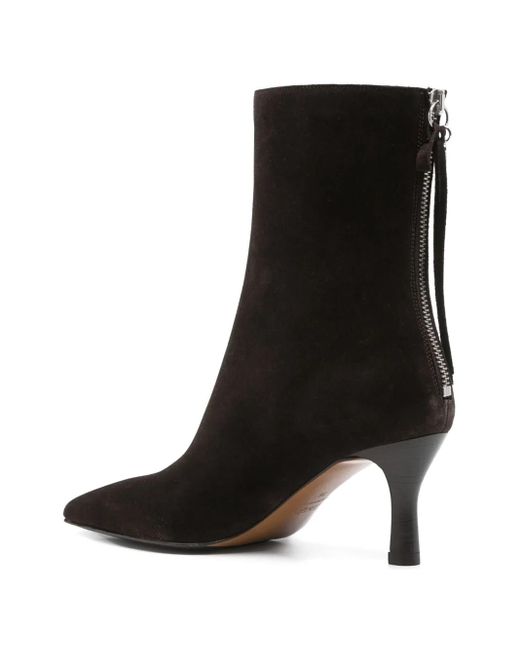 Maje Black 70Mm Pointed-Toe Zip-Up Boots