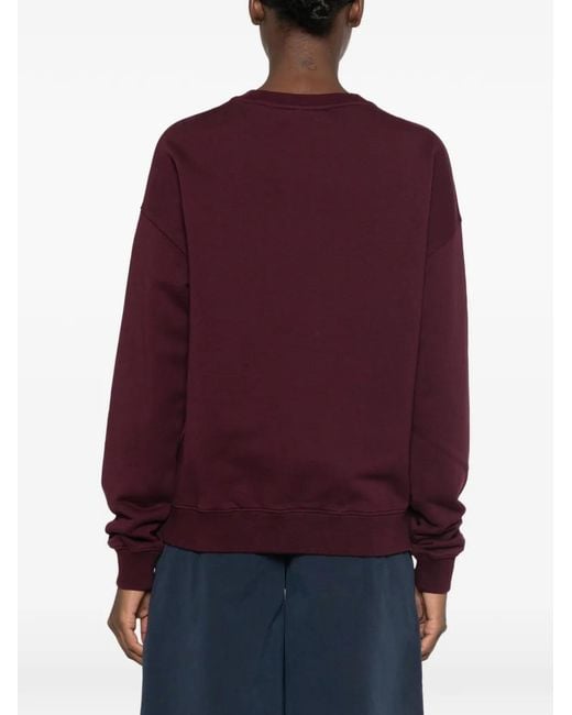 Mc2 Saint Barth Purple Slogan-Print Cotton Sweatshirt