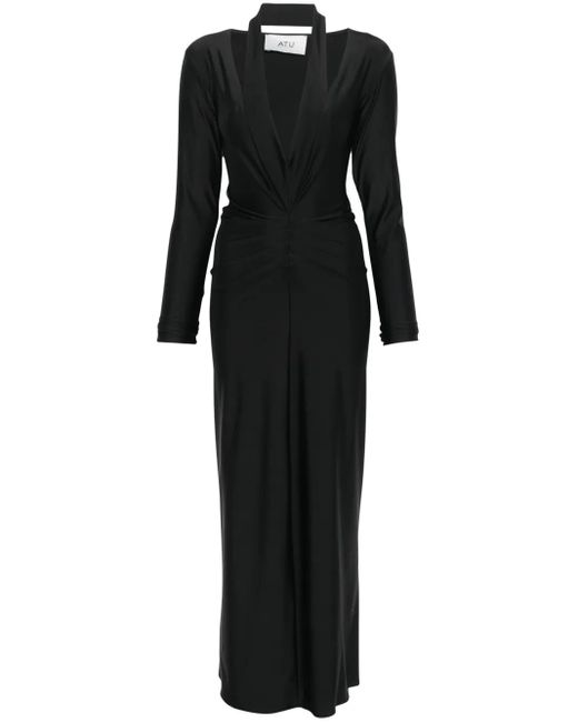 Atu Body Couture Black V-Neck Maxi Dress