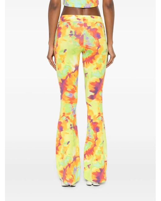 Adidas Yellow Tie-Dye Flared Trousers