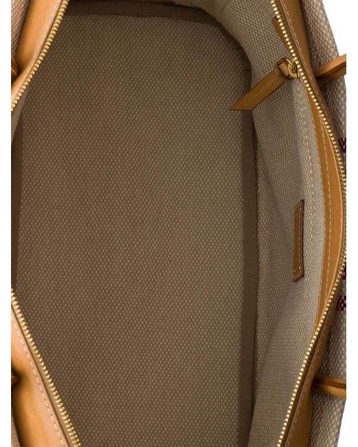 Prada Pink Grand Sac Cabas Rayé À Plaque Logo