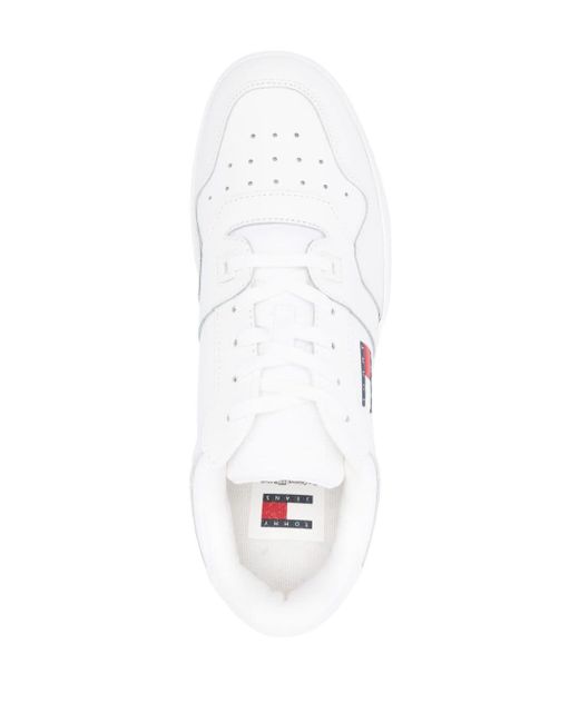 Tommy Hilfiger White Retro Basketball Sneakers for men