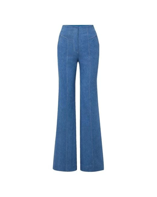 Veronica Beard Blue Frenkle Flared Trousers