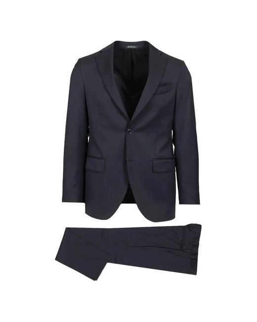 Al Duca D'aosta Blue Single-Breasted Wool Suit for men
