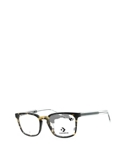 Converse Black Tortoiseshell-Effect Rectangle-Frame Glasses for men