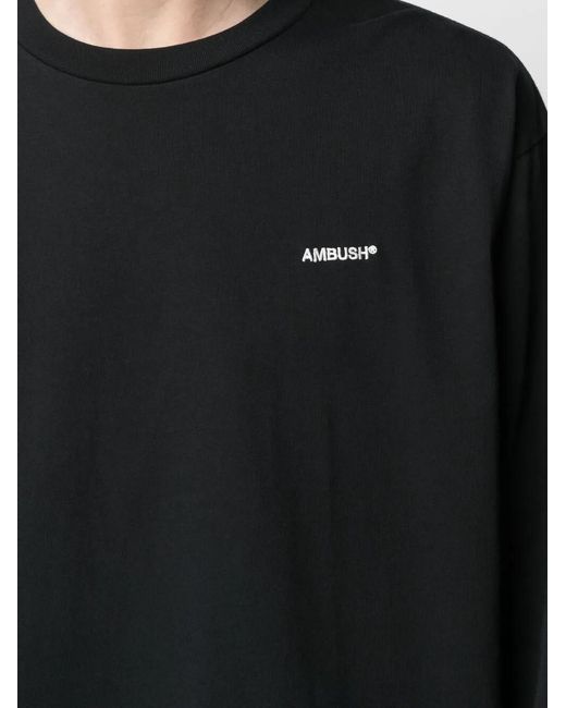 Ambush Black Logo-Print Long-Sleeved T-Shirt for men