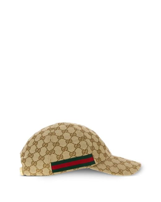 Gucci Natural Gg Baseball Hat With Web for men