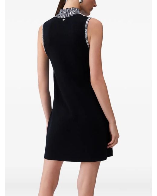 Liu Jo Black Knit Dress With Rhinestones