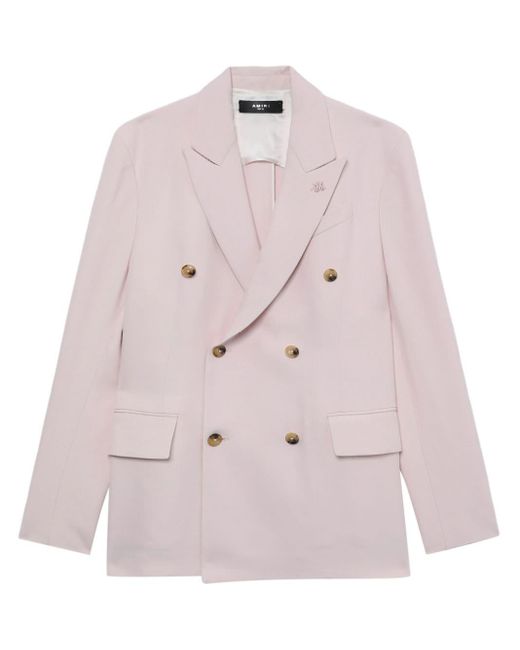 Amiri Doublebreasted Blazer in Pink for Men Lyst