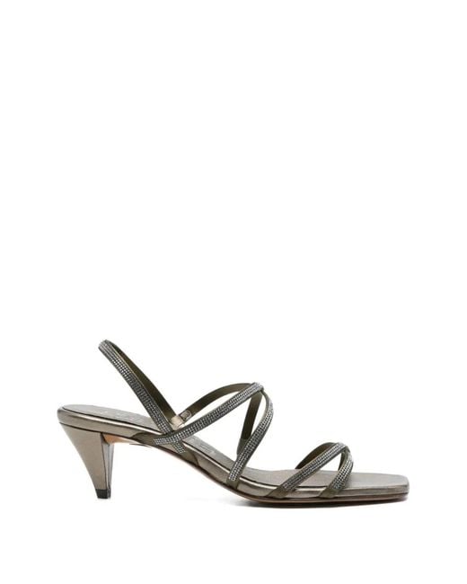 Pedro Garcia White Andy Embellished-Strap Sandals