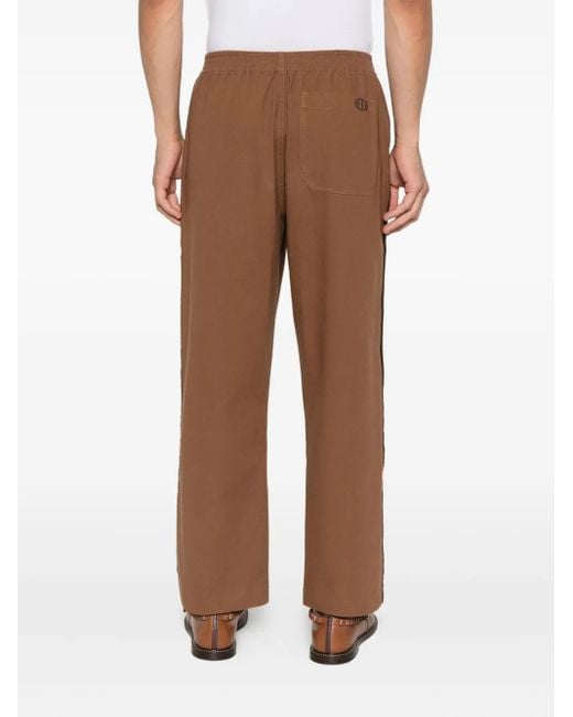 Bode Brown Trim-Detail Trousers for men