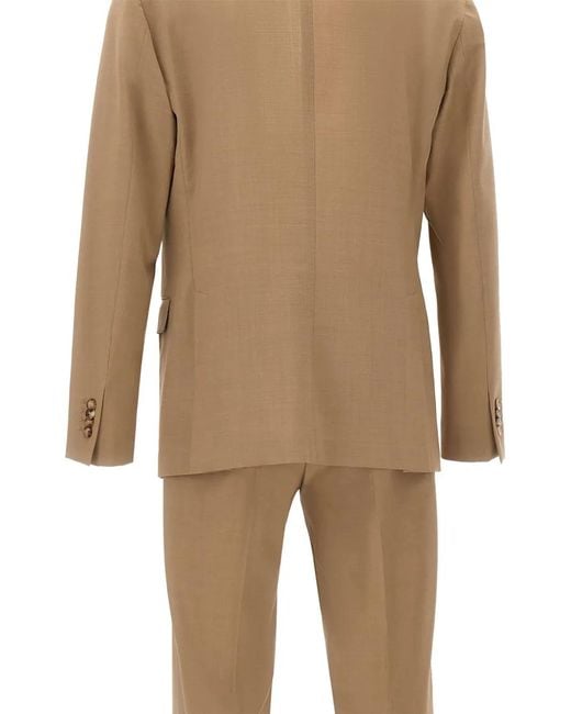 Boglioli Natural Double-Breasted Peaked-Lapel Suit for men