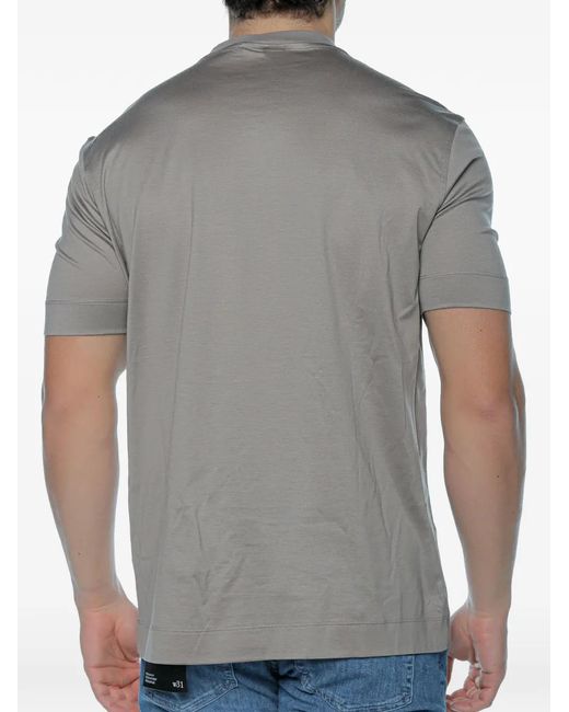 Emporio Armani Gray Logo-Embroidered T-Shirt for men
