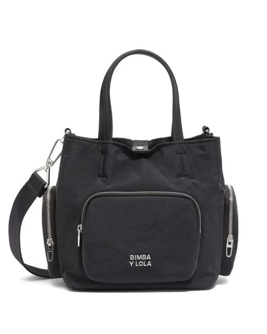 Bimba Y Lola Black Zip Pocket Mini Bag