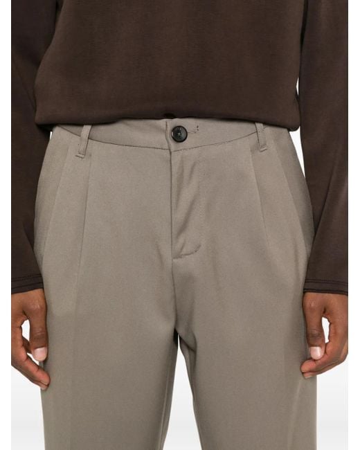 Imperial Gray Pleated Cotton Trousers for men