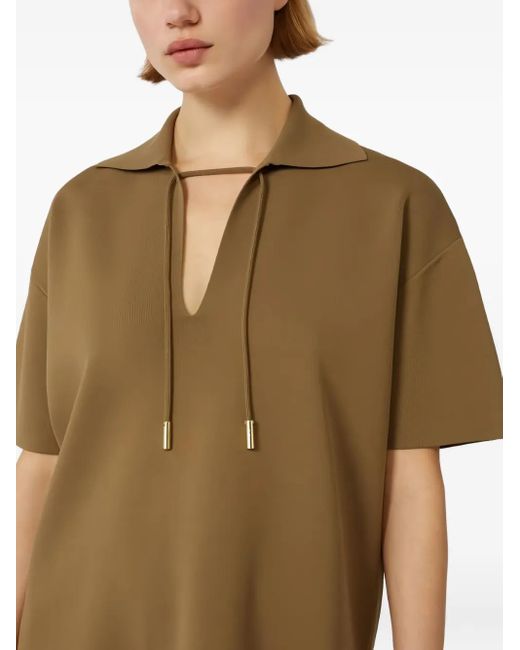 Max Mara Brown Poltava Short-Sleeved Drawstring Jumper