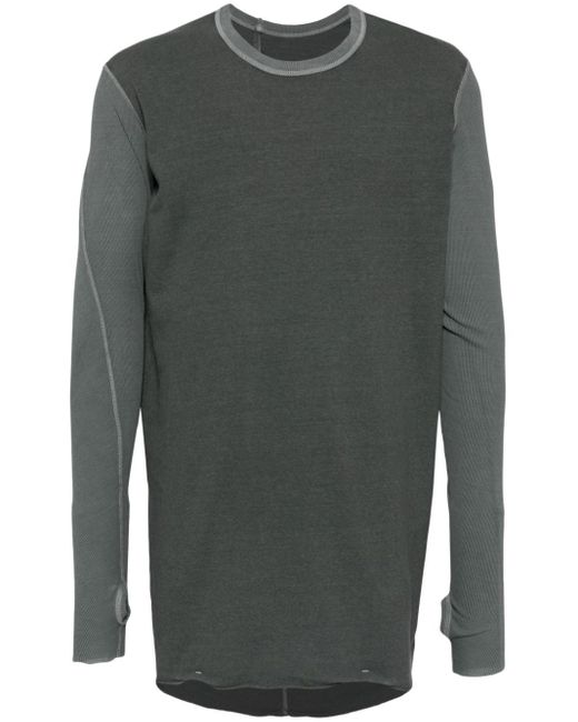 Raw-cut edge long-sleeved T-shirt Boris Bidjan Saberi de hombre de color Gray