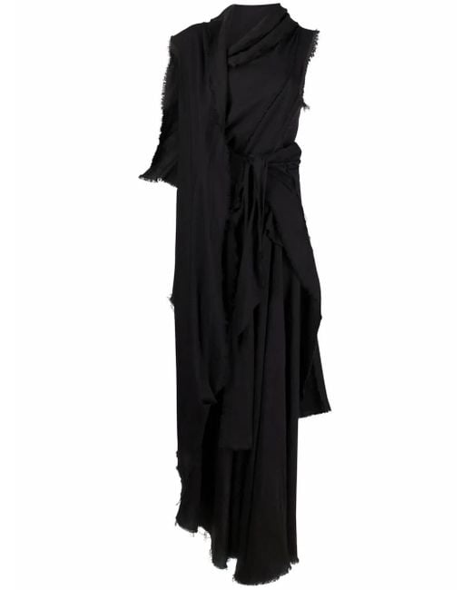 Yohji Yamamoto ドレープ マキシドレス Black