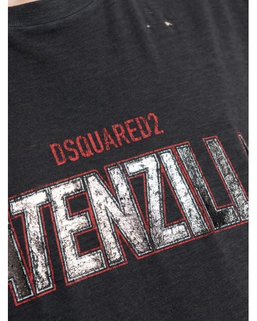 DSquared² Black Printed T-Shirt for men