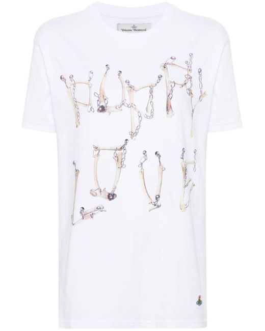 Vivienne Westwood White Bones 'n chain T-Shirt