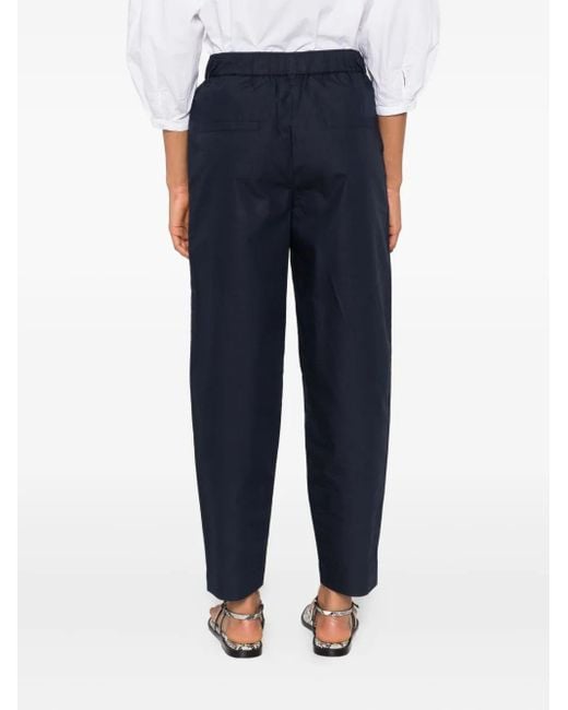 Marc O' Polo Blue Elasticated Pocket-Detail Trousers