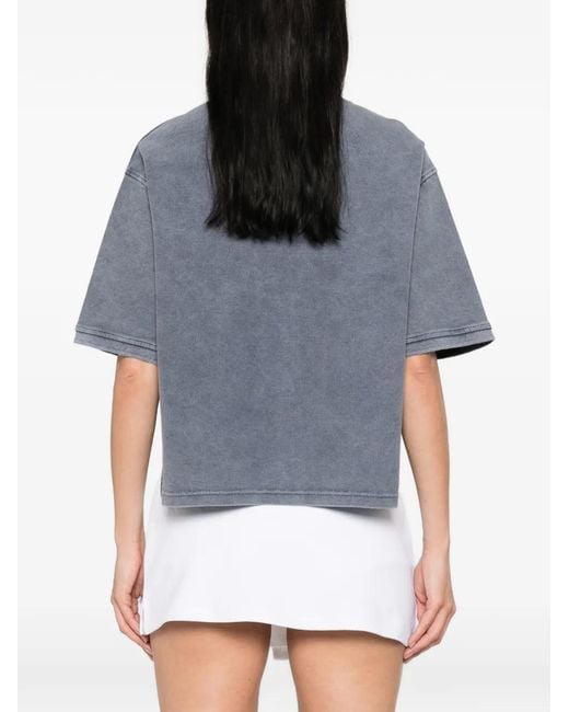 Alexander Wang Blue High-Low Polo Top
