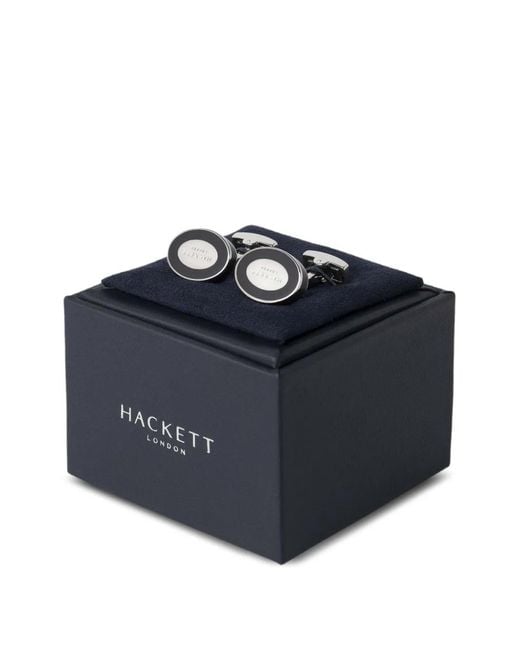 Hackett White Boutons De Manchette À Logo Gravé for men