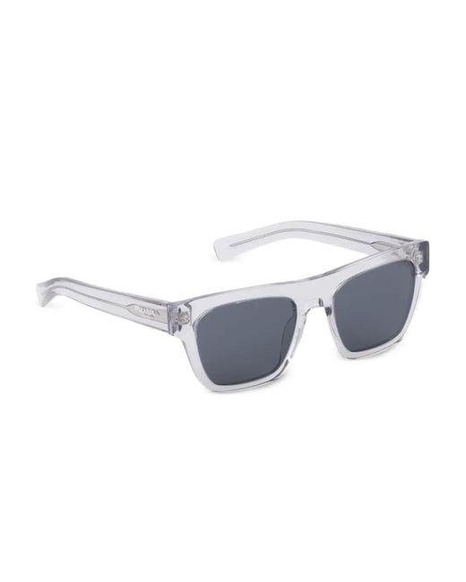 Prada Blue Logo-Print Rectangle-Frame Sunglasses for men