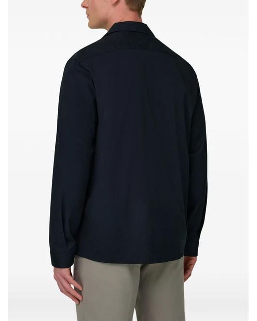 Boggi Blue Open-Collar Overshirt for men