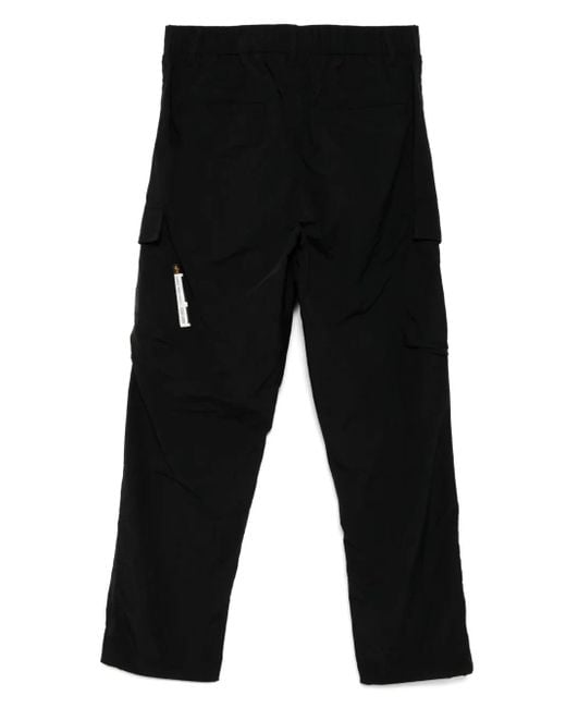 Izzue Black Logo-Patch Trousers for men